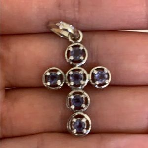 925 sterling silver amethyst cross pendant